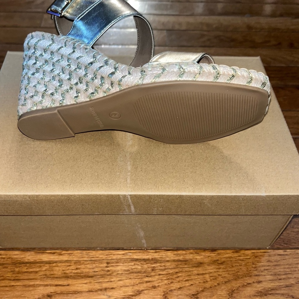 Steve Madden Gold & Tan Imply Espadrilles Wedge Sandals Women’s Size 9 - Picture 12 of 14